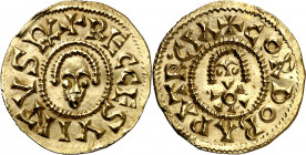 Recesvinto (649-672). Córdoba. Triente. (CNV. 443.1) (R.Pliego 583b). Muy rara. 1,52 g. EBC.