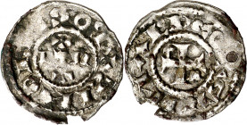 Comtat del Rosselló. Gerard I (1102-1115). Perpinyà. Òbol. (Cru.V.S. falta) (Cru.C.G. 1898a). Rara. 0,41 g. MBC-.