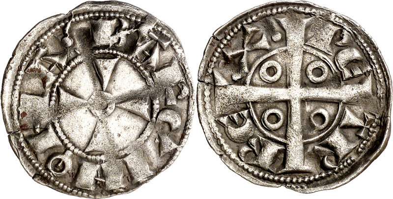 Pere I (1196-1213). Barcelona. Diner. (Cru.V.S. 300) (Cru.C.G. 2108). 0,90 g. MB...