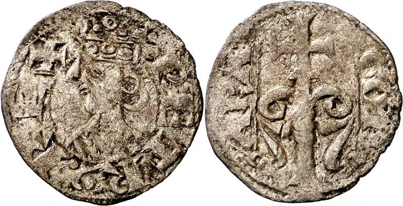 Pere I (1196-1213). Zaragoza. Dinero jaqués. (Cru.V.S. 302) (Cru.C.G. 2116). Esc...