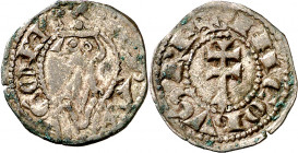 Jaume I (1213-1276). Zaragoza. Óbolo jaqués. (Cru.V.S. 319) (Cru.C.G. 2135). Escasa. 0,46 g. MBC/MBC+.