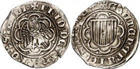 Frederic IV de Sicília (1355-1377). Sicília. Pirral. (Cru.V.S. 631) (Cru.C.G. 2612) (MIR. 194/17). 3,26 g. MBC+.