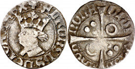Alfons IV (1416-1458). Barcelona. Croat. (Cru.V.S. 820) (Cru.C.G. 2865a). Busto redondeado. Ligeramente recortado. Muy escasa. 3,06 g. MBC-.