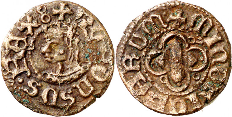Alfons IV (1416-1458). Menorca. Diner. (Cru.V.S. 858) (Cru.C.G. 3781). Escasa. 1...