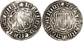 Joan II (1458-1479). Sicília. Pirral. (Cru.V.S. 972) (Cru.C.G. 3011) (MIR. 230/1). Grieta. 2,57 g. MBC-.