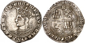 Enrique IV (1454-1474). Burgos. Real de busto. (AB. 688.2). Gráfila circular en anverso y lobulada en reverso. 3,21 g. MBC.