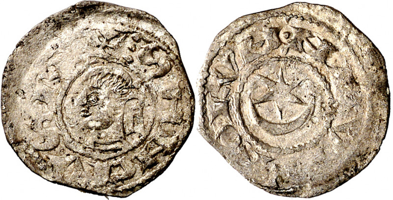 Sancho el Fuerte (1194-1234). Navarra. Óbolo. (Cru.V.S. 225). Muy escasa. 0,55 g...