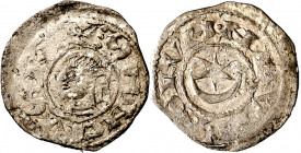 Sancho el Fuerte (1194-1234). Navarra. Óbolo. (Cru.V.S. 225). Muy escasa. 0,55 g. MBC.