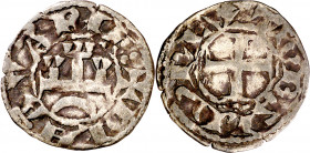 Teobaldo II (1253-1270). Navarra. Dinero. (Cru.V.S. 228). 1 g. MBC.
