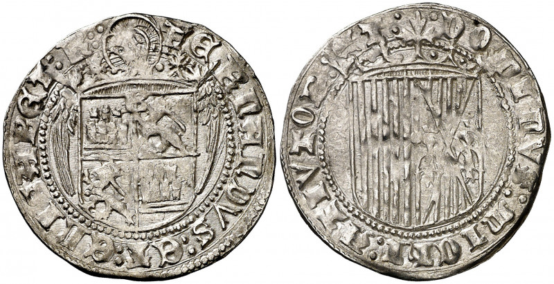 Reyes Católicos. Burgos. 1 real. (AC. 294). Anterior a la Pragmática. Orla del á...