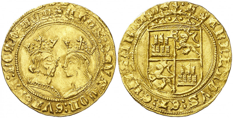 Reyes Católicos. Burgos. Castellano. (AC. 598). Leves rayitas. Precioso color. B...