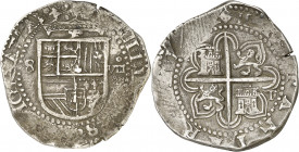 s/d. Felipe II. Sevilla. F. 8 reales. (AC. 723). Muy rara. 27,34 g. MBC.