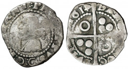 1614. Felipe III. Barcelona. 1/2 croat. (AC. 371) (Cru.C.G. 4341l). El 4 de la fecha girado. Ex Colección Crusafont 27/10/2011, nº 1127. Muy rara. Sól...