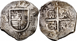 1611. Felipe III. Sevilla. B. 4 reales. (AC. 806). Rayas. Manchitas. Muy escasa. 12,35 g. MBC-.