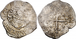 s/d. Felipe III. Cagliari. 5 reales. (Cru.C.G. 4374) (MIR. 63) (Piras 141). C/V detrás del busto. Única moneda de plata emitida por Felipe III en Cerd...