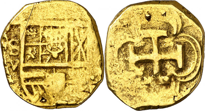 (1611-1616). Felipe III. Sevilla. V. 1 escudo. (AC. tipo 186). Sirvió como joya....