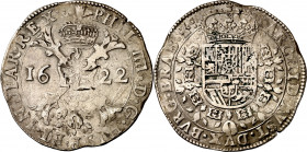 1622. Felipe IV. Amberes. 1 patagón. (Vti. 928) (Vanhoudt 645.AN). 27,73 g. MBC-.