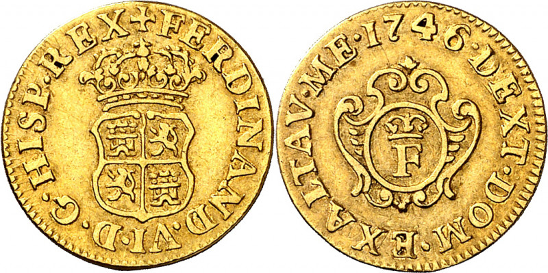 1746. Fernando VI. Madrid. Proclamación. Módulo 1/2 escudo. (AC. 544) (Ha. lám. ...