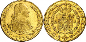 1794. Carlos IV. Madrid. MF. 2 escudos. (AC. 1282). 6,78 g. MBC+.