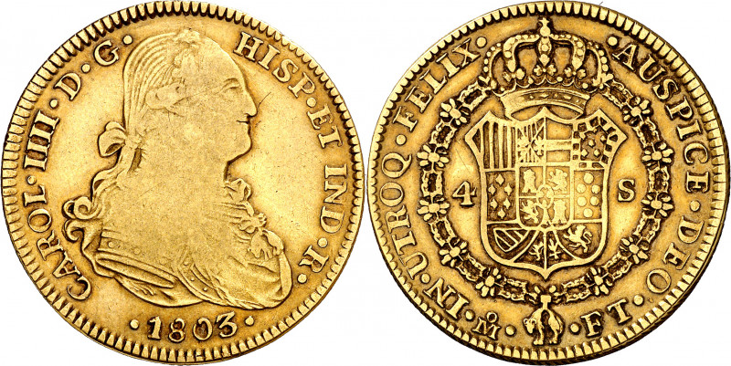 1803/2. Carlos IV. México. FT. 4 escudos. (AC. 1500 var) (AC.pdf 1499.1). Acuñac...