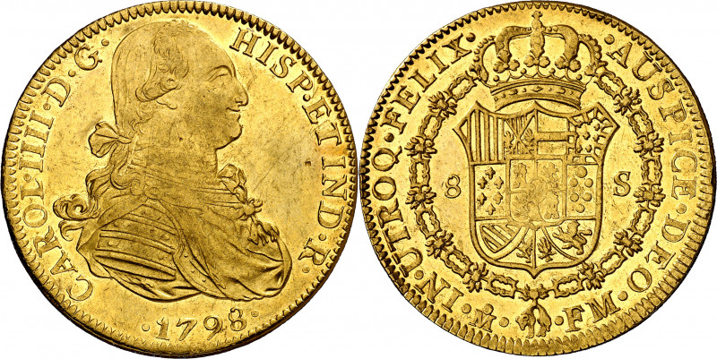 1798. Carlos IV. México. FM. 8 escudos. (AC. 1639) (Cal.Onza 1030). Leves rayita...