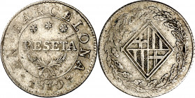 1810. Catalunya Napoleónica. Barcelona. 1 peseta. (AC. 34). 5,53 g. MBC.