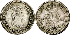 1812. Fernando VII. Catalunya (Mallorca). 1/2 real. (AC. 318). Rara. 1,37 g. MBC.