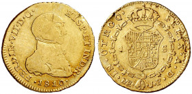 1810. Fernando VII. Lima. JP. 1 escudo. (AC. 1497). Busto indígena. Pequeños fallos de acuñación. Ex Colección Caballero de las Yndias 08/04/2009, nº ...