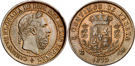 1875. Carlos VII, Pretendiente. Oñate. 5 céntimos. (AC. 2). 5,09 g. EBC-.