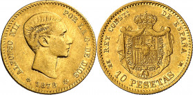1878*1878. Alfonso XII. EMM. 10 pesetas. (AC. 65). 3,20 g. MBC-.