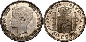 1900*00. Alfonso XIII. SMV. 50 céntimos. (AC. 45). Bella. 2,48 g. EBC+.