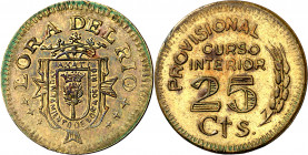 Lora del Río (Sevilla). 25 céntimos. (AC. 44). Rara. 3,40 g. MBC+.