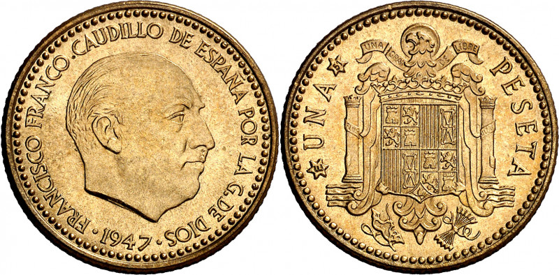 1947*E-51. Franco. 1 peseta. (AC. 152). II Exposición Nacional de Numismática e ...