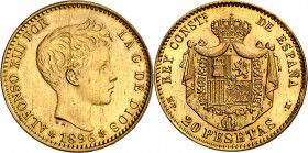 1896*1962. Franco. MPM. 20 pesetas. (AC. 173). Rara. 6,47 g. S/C-.