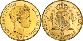 1897*1961. Franco. SGV. 100 pesetas. (AC. 177). Acuñación de 810 ejemplares. Rara. 32,24 g. S/C-.