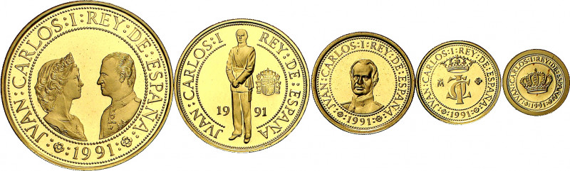 1991. Juan Carlos I. 5000, 10000, 20000, 40000 y 80000 pesetas. (Fuster MC-50 a ...
