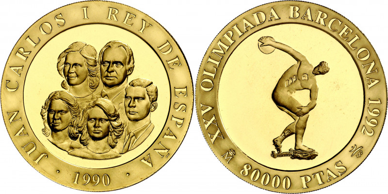 1990. Juan Carlos I. 80000 pesetas. (Fuster MC-74). Juegos Olímpicos - Barcelona...