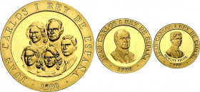 1990. Juan Carlos I. 10000, 20000 y 80000 pesetas. (Fuster MC-81 a 83). Juegos Olímpicos - Barcelona '92. 2ª serie: Príncipe Baltasar Carlos, Ruinas d...