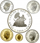1994. Juan Carlos I. 2000 (dos), 5000, 10000, 20000 y 80000 pesetas. (Fuster MC-112 a 117). Cultura y Naturaleza. Serie completa en estuche oficial co...