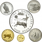 1994. Juan Carlos I. 2000 (dos), 5000, 10000, 20000 y 80000 pesetas. (Fuster MC-112 a 117). Cultura y Naturaleza. Serie completa en estuche oficial co...