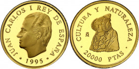 1995. Juan Carlos I. 20000 pesetas. (Fuster MC-123). Cultura y Naturaleza. Dama de Elche. En estuche oficial con certificado. Oro. 6,75 g. Proof.
