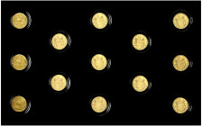 2007. Juan Carlos I. 20 euros. (Fuster pág. 260, edición 2015). España en China. 13 monedas en estuche oficial, con certificados. Oro. 16,12 g. S/C....