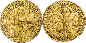 Francia. Felipe VI de Valois (1328-1350). 1 ecu d'or. (Fr. 270). Escasa. AU. 4,48 g. MBC+.