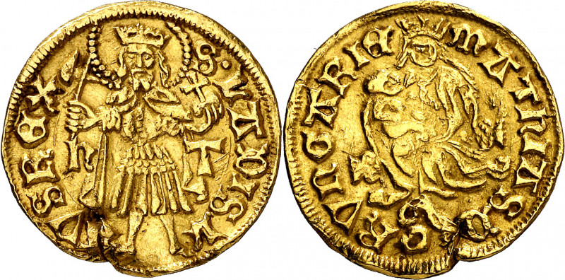 Hungría. Matías I Corvino (1458-1490). Hermannstadt. n-T. 1 ducado. (Fr. 22). Gr...