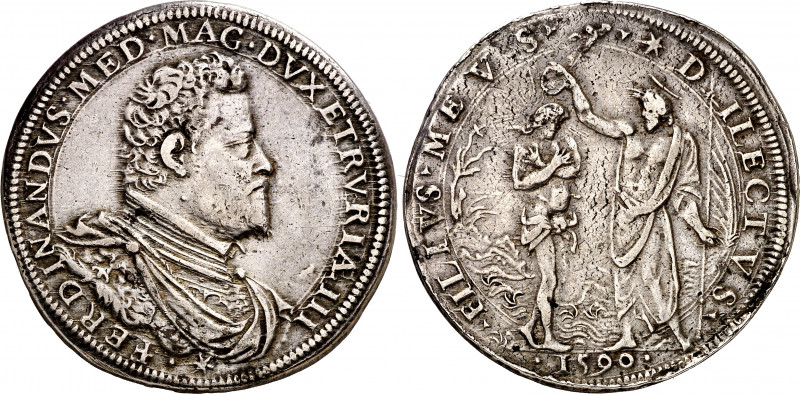 Italia. Toscana. 1590. Fernando I, Mecidi. Florencia. 1 piastra. (Dav. 8389) (CN...