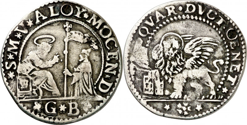 Italia. Venecia. s/d (1700-1701). Alvise Mocenigo II. GB. 1/4 ducado. (Kr. 447)....