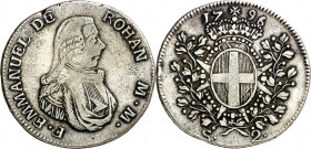 Orden de Malta. 1796. Emmanuel de Rohan. 2 escudos. (Kr. 343). Golpecitos. Escasa. AG. 28,86 g. MBC.