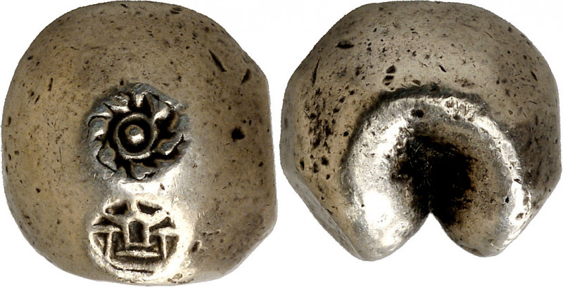 Tailandia. Siam. s/d (1824). Rama III. 1 bath. (Kr. 47). Marca: Prasat. Rara. AG...