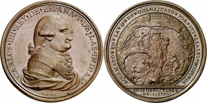 1790. Carlos IV. Guanajuato. Los Mineros. Proclamación. (Ha. 144 var metal) (Med...