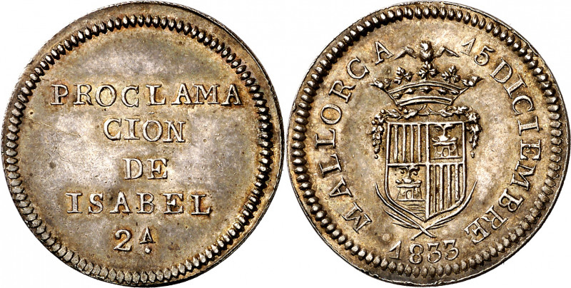 1833. Isabel II. Mallorca. Proclamación. (Ha. 28) (V.Q. 13378) (V. 755) (Cru.Med...